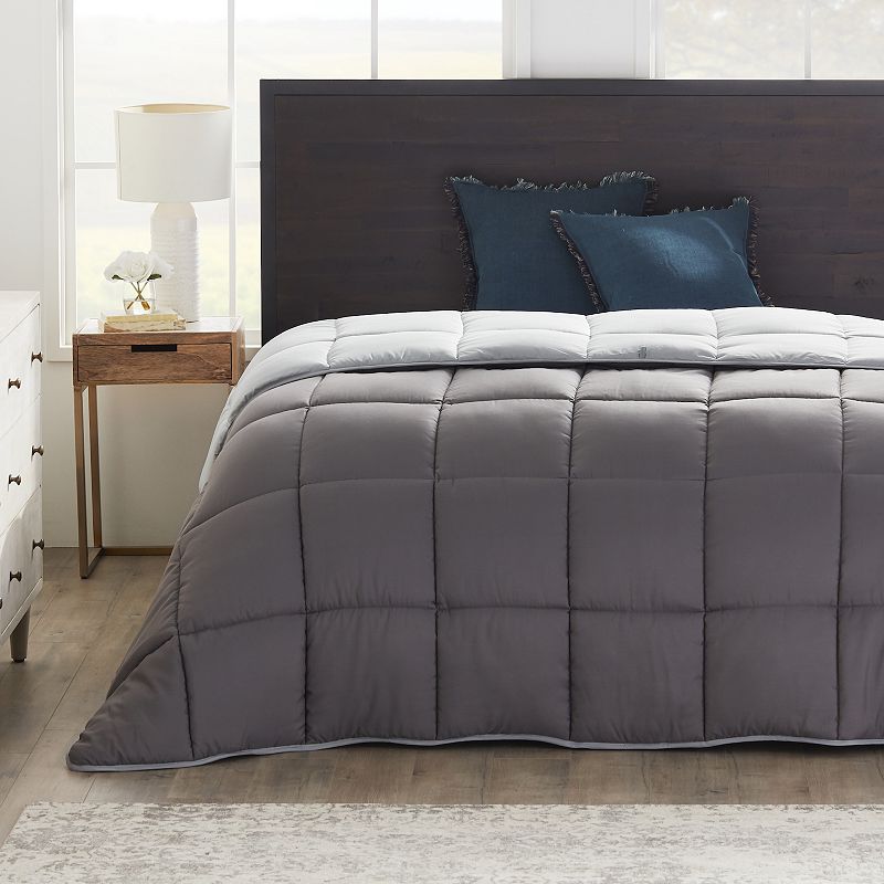 Lucid Dream Collection Microfiber Comforter, Grey, Queen