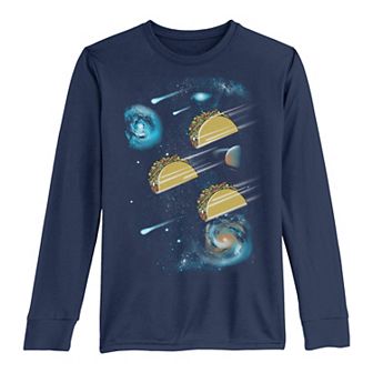 Boys 8-20 Space Tacos Flying Through Space Long Sleeve Tee