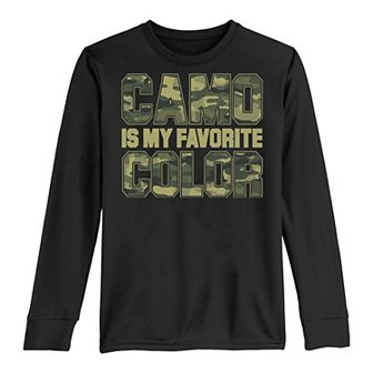 Boys 8-20 Camo Is My Favorite Color Long Sleeve Tee