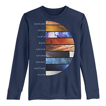 Boys 8-20 Space Planet Lineup Long Sleeve Tee