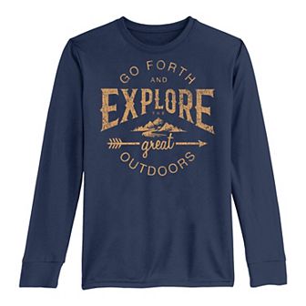 Boys 8-20 Go Forth And Explore The Great Outdoors Long Sleeve Tee