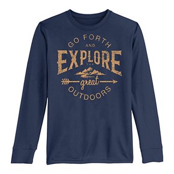 Boys 8-20 Go Forth And Explore The Great Outdoors Long Sleeve Tee