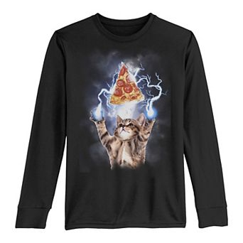 Boys 8-20 Lightning Pizza Cat Long Sleeve Tee