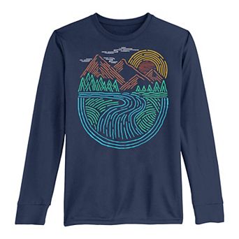 Boys 8-20 The Great Outdoors Doodles Long Sleeve Tee