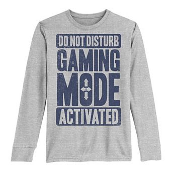 Boys 8-20 "Do Not Disturb Gaming Mode Activated" Big Poster Long Sleeve Tee