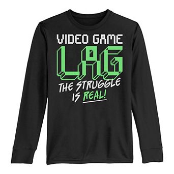 Boys 8-20 Video Game Lag The Struggle Is Real Long Sleeve Tee
