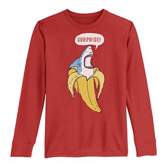 Boys 8-20 Banana Shark Surprise Long Sleeve Tee