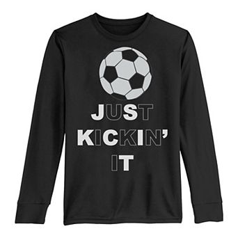 Boys 8-20 Kickin It Soccer Ball Long Sleeve Tee