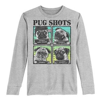 Boys 8-20 Pug Shots Boxes Long Sleeve Tee