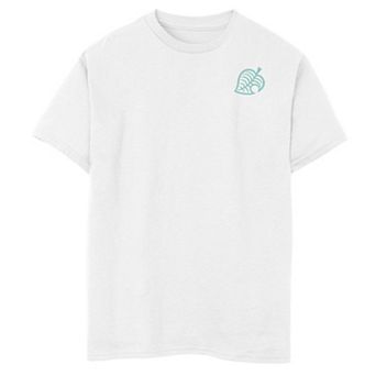 Boys 8-20 Nintendo Animal Crossing Green Leaf Left Chest Logo Tee