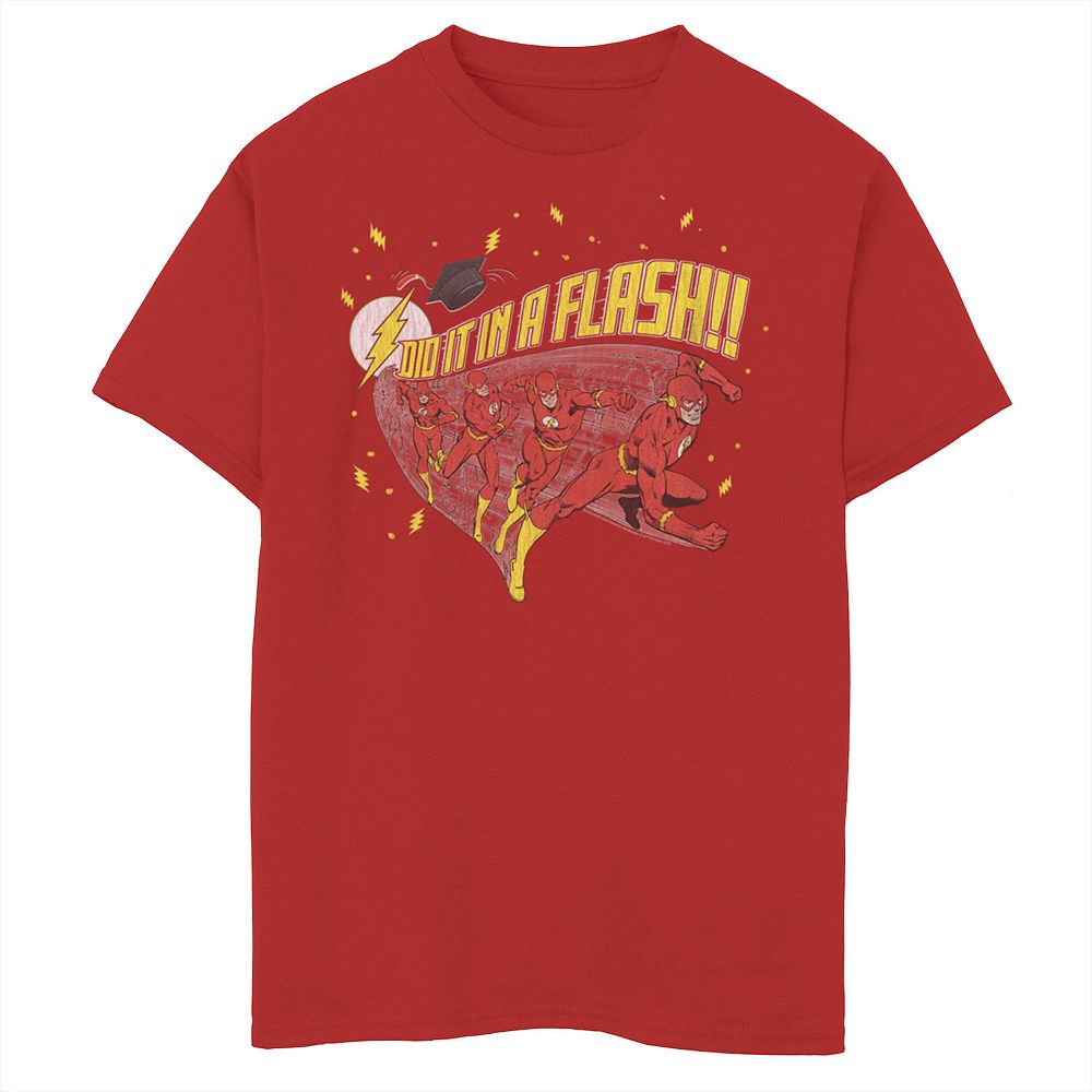 DC Comics Kids' Glow in the Dark Flash Logo T Shirt, Apparel for Little
