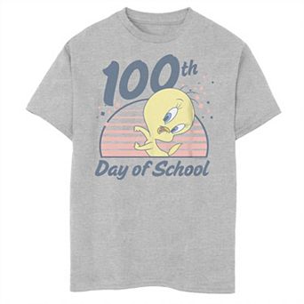 Boys 8-20 Looney Tunes Tweety Bird 100th Day Of School Tee