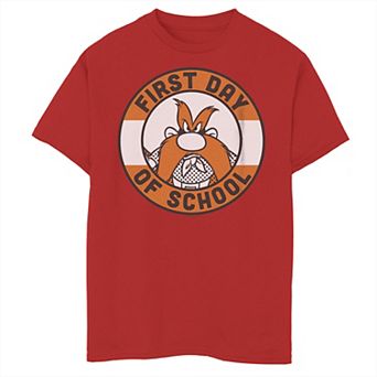 Boys 8-20 Looney Tunes Yosemite Sam First Day Of School Portrait Tee