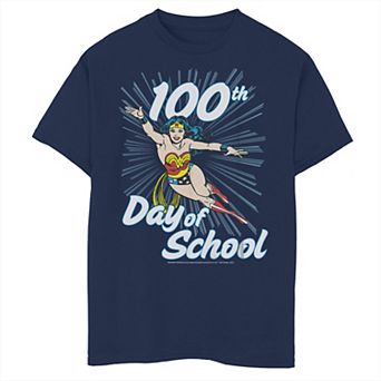 Boys 6-20 DC Comics 100th Day Of School Wonder Woman Portrait Tee