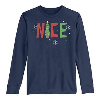 Boys 8-20 Nice Christmas Tree Long Sleeve Tee