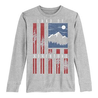Boys 8-20 Land Of Adventure Distressed Stamp Long Sleeve Tee