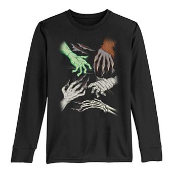 Boys 8-20 Halloween Monster Hands Long Sleeve Tee