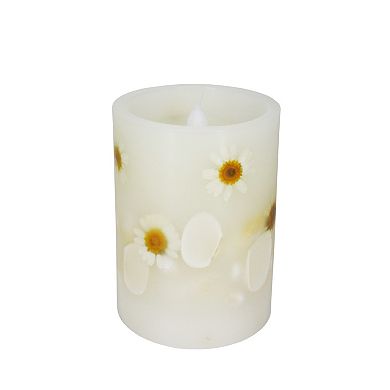 Sonoma Goods For Life Short Floral Embedded LED Pillar Candle