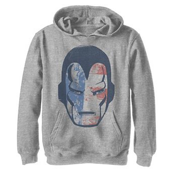 Boys 8-20 Marvel Iron Man American Flag Face Vintage Hoodie