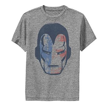 Boys 8-20 Marvel Iron Man American Flag Face Vintage Tee
