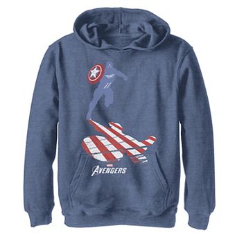 Boys 8-20 Marvel Avengers Game Captain America Silhouette Hoodie