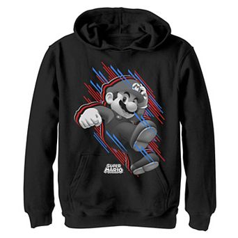 Boys 8-20 Nintendo Super Mario Stars And Stripes Mario Portrait Hoodie