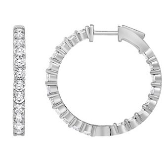Evolv 14k White Gold 4 Carat T.W. Lab-Grown Diamond Hoop Earrings