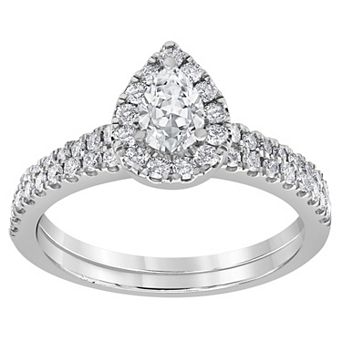Evolv 14k White Gold 1 Carat T.W. IGI Certified Lab-Grown Diamond Engagement Ring Set