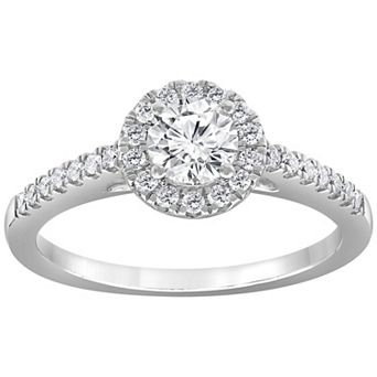 Evolv 14k White Gold 3/4 Carat T.W. Lab-Grown Diamond Halo Engagement Ring