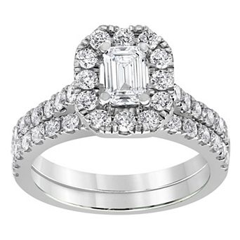 Evolv 14k White Gold 2 Carat T.W. IGI Certified Lab-Grown Diamond Engagement Ring Set