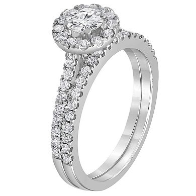 Evolv 14k White Gold 1 Carat T.W. Lab-Grown Diamond Engagement Ring Set