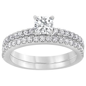 Evolv 14k White Gold 1 Carat T.W. Lab-Grown Diamond Engagement Ring Set