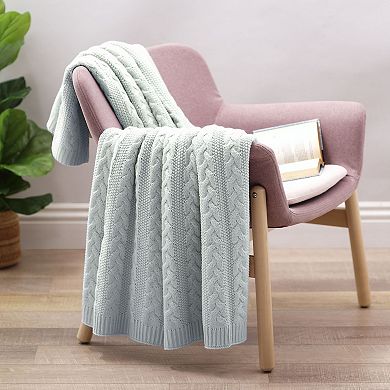 Allied Home Aromatherapy Cable Knit Throw Blanket