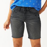 Sonoma Goods For Life Womens High-Waist 9-in Bermuda Jean Shorts Deals