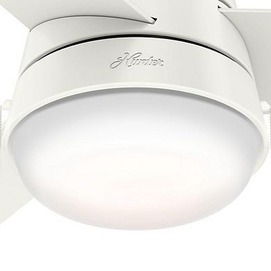 Hunter Fan Company Aker 36 Inch Indoor Ceiling Fan with LED Light Kit, White