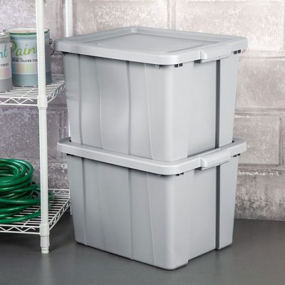 Home Depot Husky 18 Gallon Heavy Duty Tote 20 Gallon Storage Bin