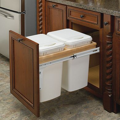 Rev-A-Shelf Double 35-Qt Top Mount Pullout Waste Container, White