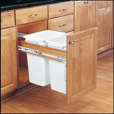 Rev-A-Shelf Double 35-Qt Top Mount Pullout Waste Container, White