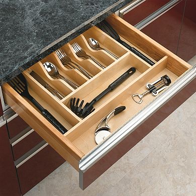 Rev-A-Shelf 9 Cutlery Compartment Tray Cabinet Insert Tall, Maple, 4WCT-3