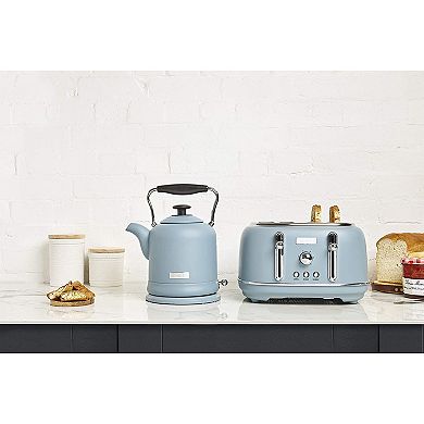 Haden Highclere 1.5 Liter Vintage Cordless Electric Tea Pot Kettle, Pool Blue