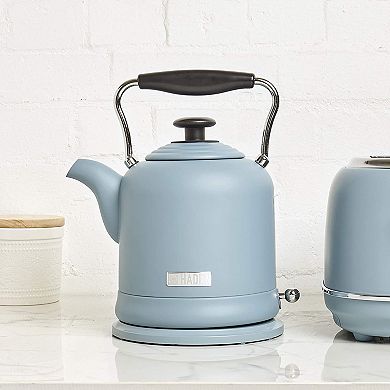 Haden Highclere 1.5 Liter Vintage Cordless Electric Tea Pot Kettle, Pool Blue