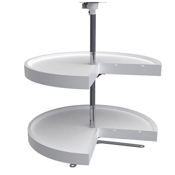 Revashelf 24'' Lazy Susan Piecut Polymer 2shelf, White, 6942241152