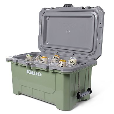 Igloo IMX 70 Quart Heavy Duty Injected Molded Construction Cooler, Oil Green