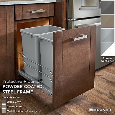 Rev-a-shelf Double Pull Out Trash Can 50 Qt With Soft-close, 53wc-2150scdm-213