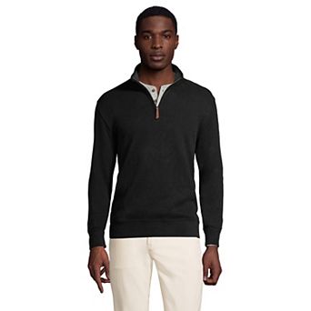Big & Tall Lands' End Bedford Regular-Fit Rib Quarter-Zip Sweater