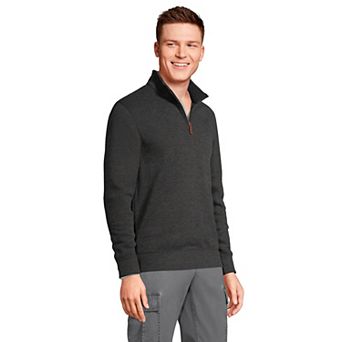 Big & Tall Lands' End Bedford Regular-Fit Rib Quarter-Zip Sweater