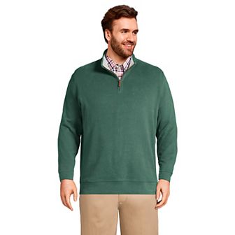 Big & Tall Lands' End Bedford Regular-Fit Rib Quarter-Zip Sweater