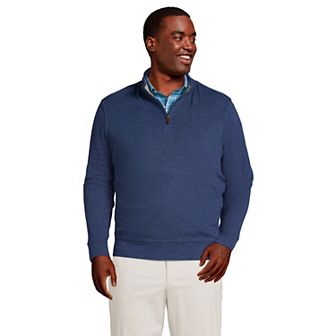 Big & Tall Lands' End Bedford Regular-Fit Rib Quarter-Zip Sweater