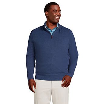 Big & Tall Lands' End Bedford Regular-Fit Rib Quarter-Zip Sweater