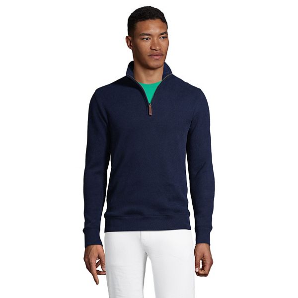 Big & Tall Lands' End Bedford Regular-Fit Rib Quarter-Zip Sweater